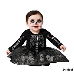Atosa - Costume Scheletro Bambina - 24 Mesi