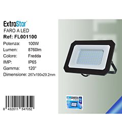 Faro a LED 100W - 8760LM - 6500K Luce FreddaExtrastar