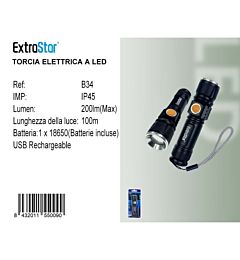 Torcia a LED Ricaricabile - Max 200mlExtrastar