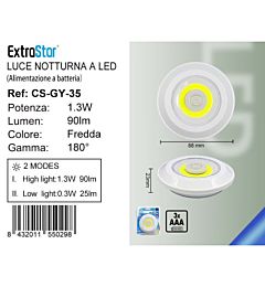 Lampada Notturna a LED A LED Max 1.3W 90LM  - Luce Fredda 6500K