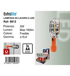 LAMPADA LED DA LAVORO 3W ARANCIONE - LUCE FREDDAExtrastar