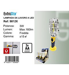 LAMPADA LED DA LAVORO 3W GIALLO - LUCE FREDDAExtrastar
