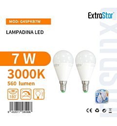 Lampadina LED E14 7W 560LM - Luce Calda 3000K - 2pzExtrastar