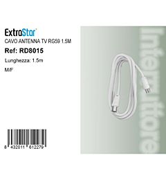 Cavo Antenna TV RG59 M/F - 1,5m
