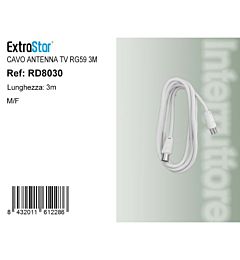 Cavo Antenna TV RG59 M/F - 3m