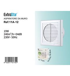 Aspiratore da Muro 19W 240m³/H <34dBExtrastar