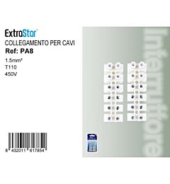 Morsettiera Elettrica per Collegamento Cavi 1,5mm² - BiancoExtrastar