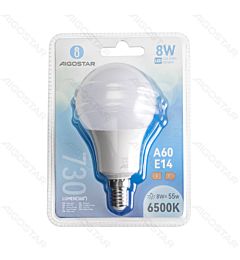 LAMPADINA LED A60 E14 8W - LUCE FREDDA - 730LMAigostar