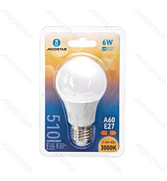LAMPADINA LED A60 E27 6W - LUCE CALDA - 510LM