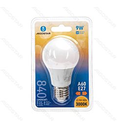 LAMPADINA LED A60 E27 9W - LUCE CALDA - 840LM