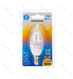 LAMPADINA LED C37 E14 3W - LUCE CALDA - 255LMAigostar