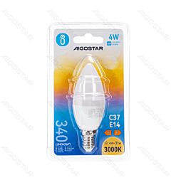 LAMPADINA LED C37 E14 4W - LUCE CALDA - 340LMAigostar