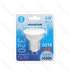 LED GU10 4W - LUCE FREDDA 6500K - 320LM