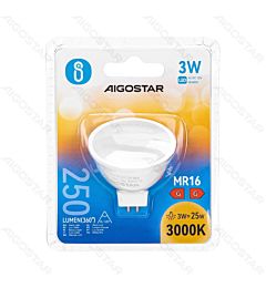 LAMPADINA LED MR16 3W - LUCE CALDA - 250LM