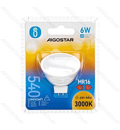 LAMPADINA LED MR16 6W - LUCE CALDA - 540LM