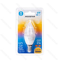 LAMPADINE LED C37 E14 6W - LUCE CALDA - 510LMAigostar