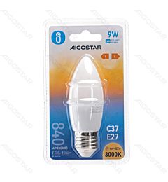 LAMPADINA LED C37 E27 9W - LUCE CALDA - 840LMAigostar