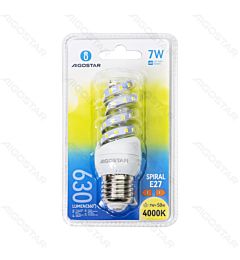 LAMPADINE LED A SPIRALI E27 7W - LUCE NEUTRA - 630LM