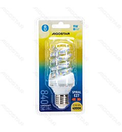 LAMPADINA LED A SPIRALE E27 9W - LUCE NEUTRA - 840LM