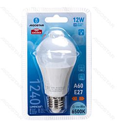 LAMPADINA LED A60 CON SENSORE E27 12W - LUCE FREDDA