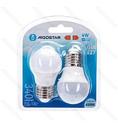 MINI GLOBO LED G45 E27 4W - LUCE FREDDA 340LM - 2PZ