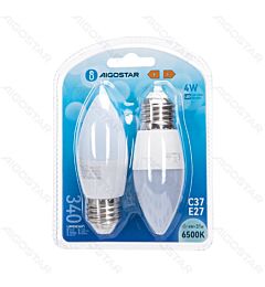 LAMPADINA LED C37 E27 4W - LUCE FREDDA 340LM - 2PZAigostar