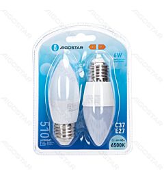 LAMPADINA LED C37 E27 6W - LUCE FREDDA 510LM - 2PZAigostar
