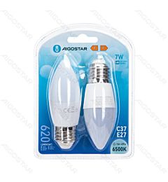 LAMPADINE LED C37 E27 7W - LUCE FRDDA 620LM - 2PZ