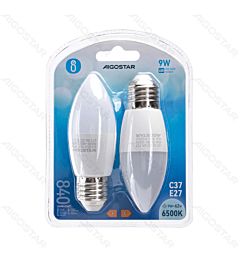 LAMPADINE LED C37 E27 9W - LUCE FREDDA 840LM - 2PZ