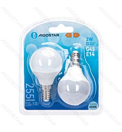 MINI GLOBO LED G45 E14 3W - LUCE FREDDA - 2PZ