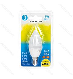 LAMPADINA LED C37 E14 3W - LUCE NEUTRA - 255LMAigostar