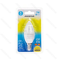 LAMPADINA LED C37 E14 7W - LUCE NEUTRA - 620LMAigostar