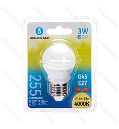 MINI GLOBO LED G45 E27 3W - LUCE NEUTRA - 255LM