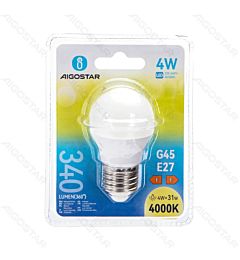 MINI GLOBO LED G45 E27 4W - LUCE NEUTRA - 340LMAigostar
