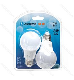 LAMPADINA LED A60 E27 7W - LUCE FREDDA 620LM - 2PZAigostar