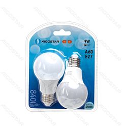 LAMPADINA LED A60 E27 9W - LUCE FREDDA 840LM - 2PZ