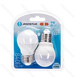 MINI GLOBO LED G45 E27 9W - LUCE FREDDA 840LM - 2PZAigostar
