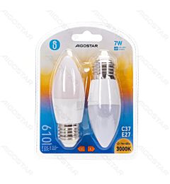 LAMPADINA LED C37 E27 7W - LUCE CALDA 610LM - 2PZ