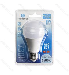 LED A60 CON SENSORE DI LUMINOSITÀ E27 8W - 6500K