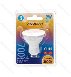 LED GU10 9W - LUCE CALDA 3000K - 700LMAigostar
