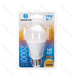 LAMPADINA LED A60 E27 19W - LUCE CALDA - 2000LMAigostar