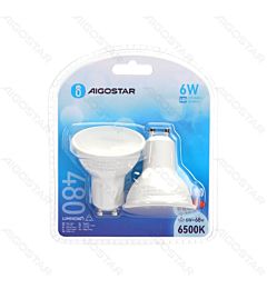 LED GU10 6W - LUCE FREDDA 6500K 480LM - 2PZAigostar