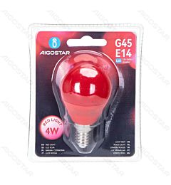 LAMPADINA LED G45 E14 4W - LUCE ROSSA
