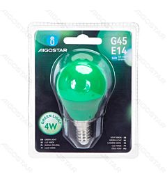 LAMPADINA LED G45 E14 4W - LUCE VERDE