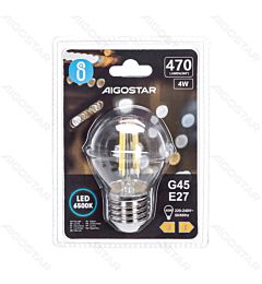 LAMPADINA LED G45 E27 4W - LUCE FREDDA 6500KAigostar