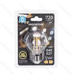 LAMPADINA LED G45 E27 6W - LUCE CALDA 2700KAigostar