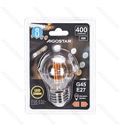 LAMPADINA LED G45 E27 4W AMBRATA - LUCE CALADA 2200K