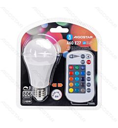 LAMPADINA LED A60 E27 8W - LUCE RGB CON TELECOMANDO