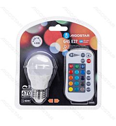 LAMPADINA LED G45 E27 4.8W - RGB CON TELECOMANDO