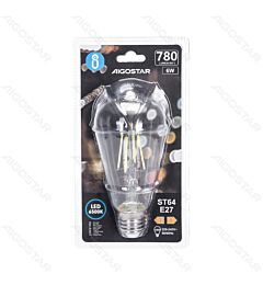 LAMPADINA LED ST64 E27 6W - LUCE FREDDA 6500K